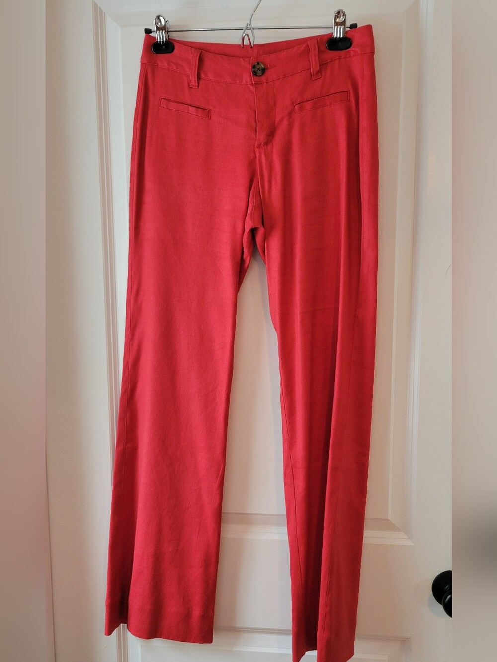 CAbi Bright Coral High-Waist Women's Pants